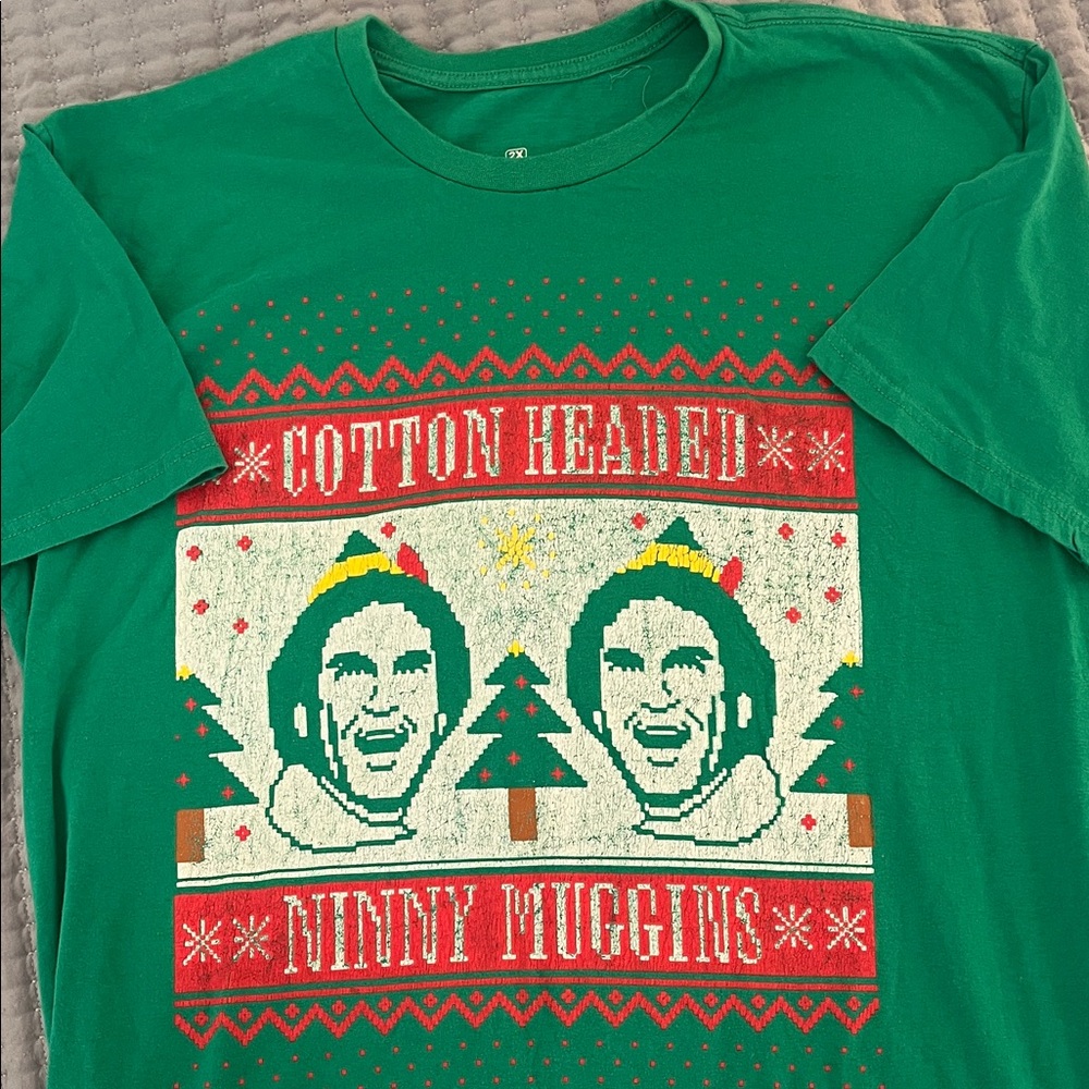Cotton Headed Ninny Muggins Green Elf Graphic Tee